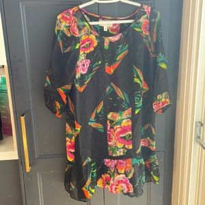 Beautiful sheer Anthropologie dress with slip.